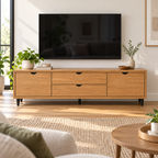 מזנון טלוויזיה POL אלון רגל ברזל 180 ס״מ – הדמיה home