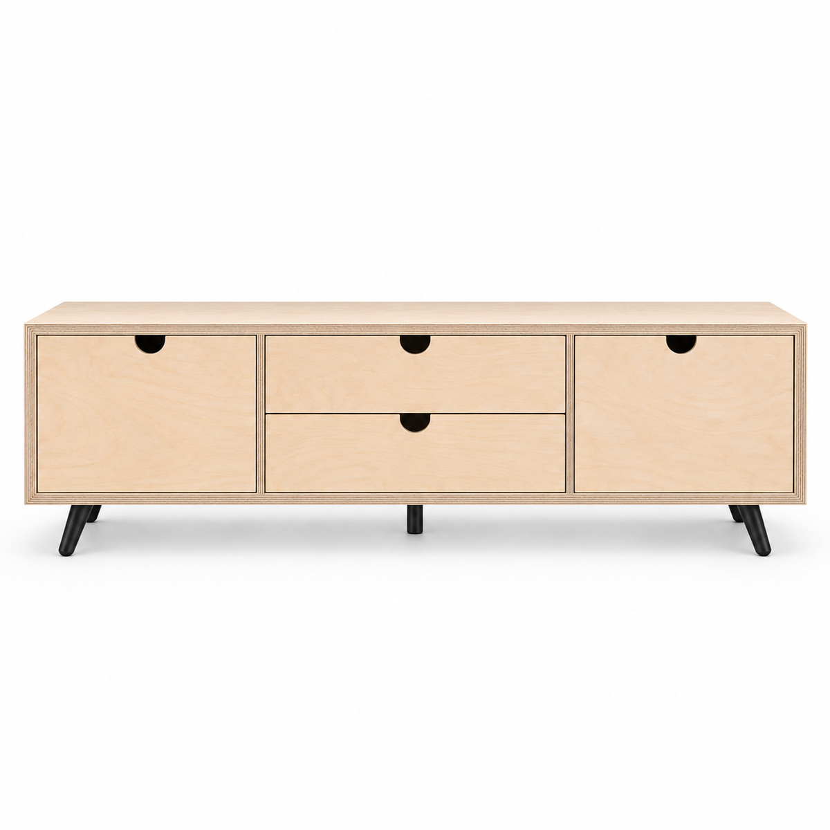 מזנון טלוויזיה בירץ טבעי 180 ס״מ – הדמיה packshot
