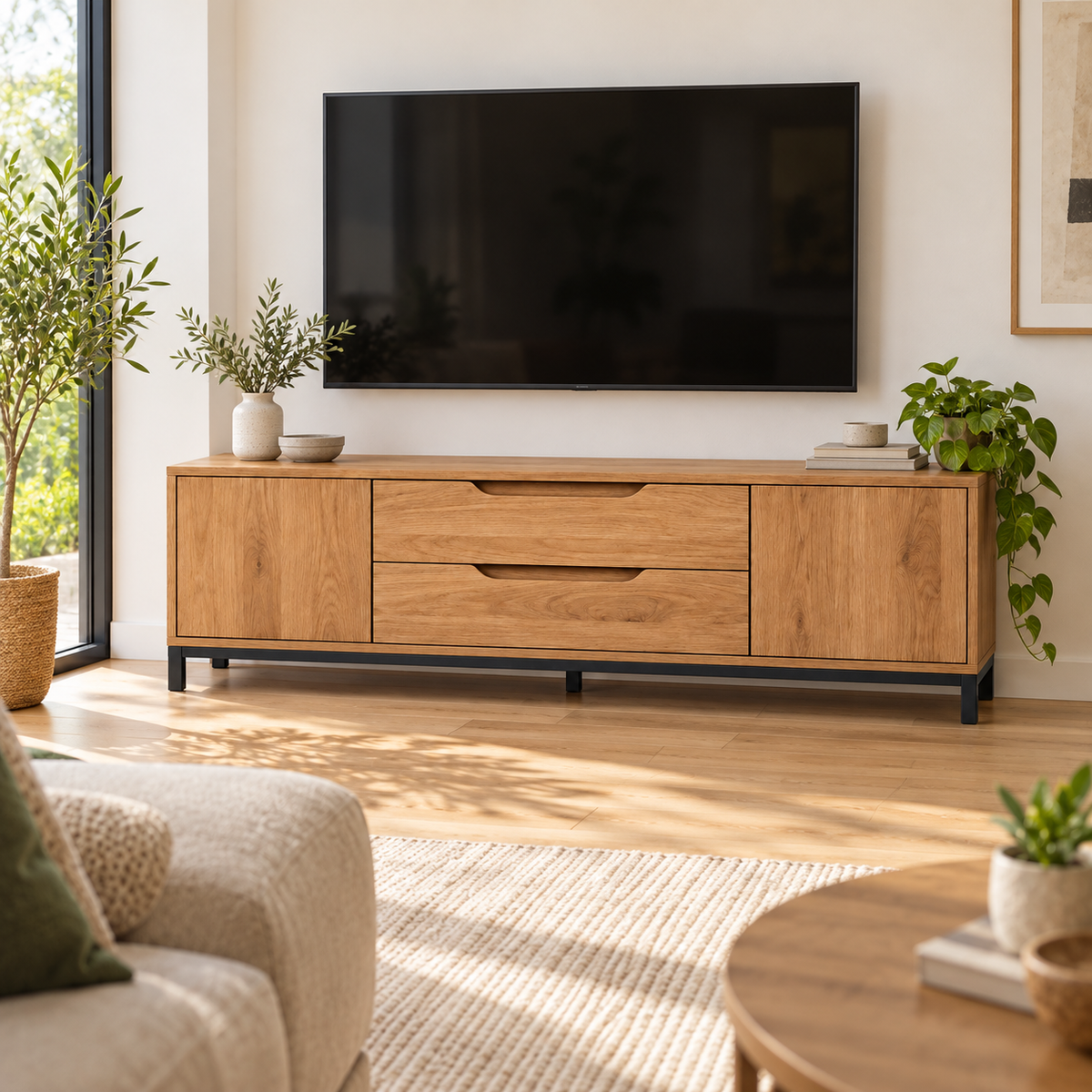 מזנון טלוויזיה טבע 180 ס״מ – הדמיה home