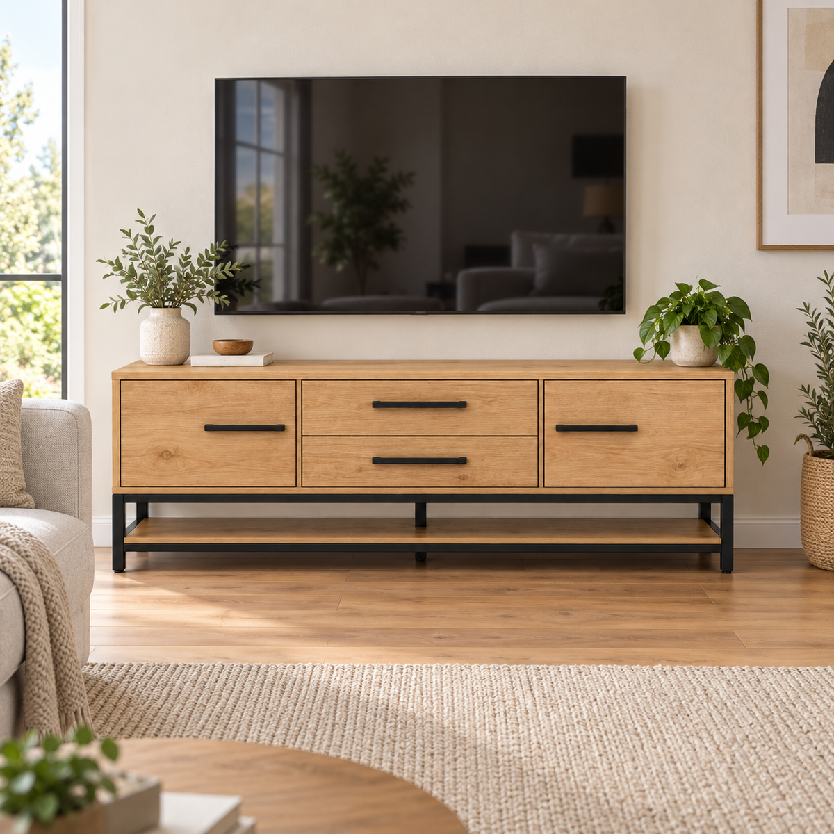 מזנון טלוויזיה שקד 180 ס״מ – הדמיה home