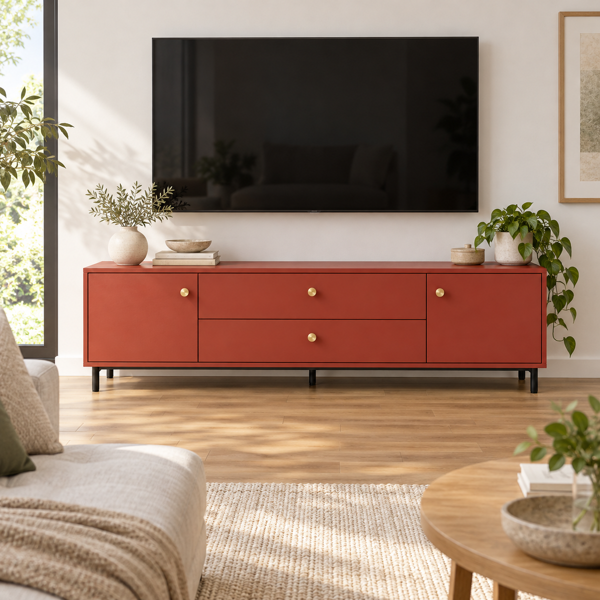מזנון טלוויזיה חמרה 180 ס״מ – הדמיה home
